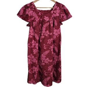 Vintage Hawaiian Floral Print Muumuu Dress